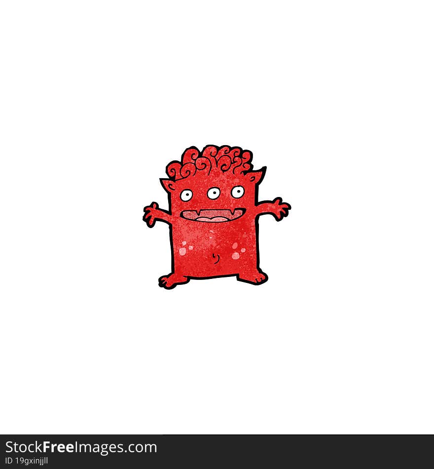 cartoon funny little monster