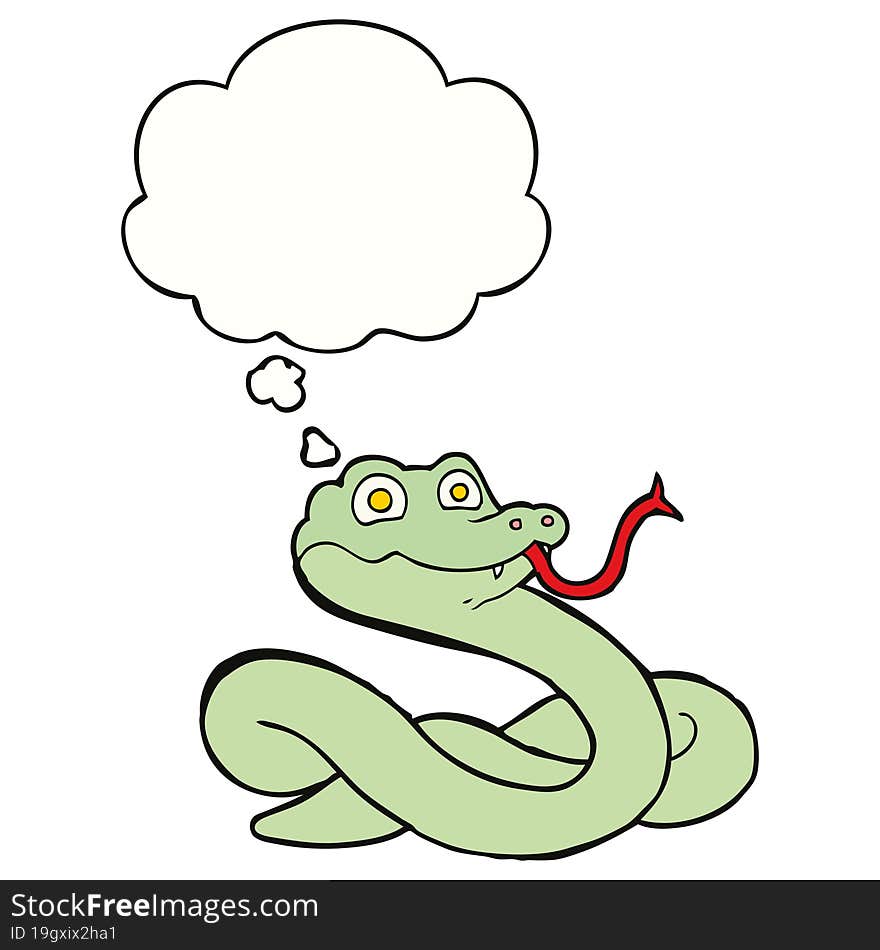 cartoon snake and thought bubble