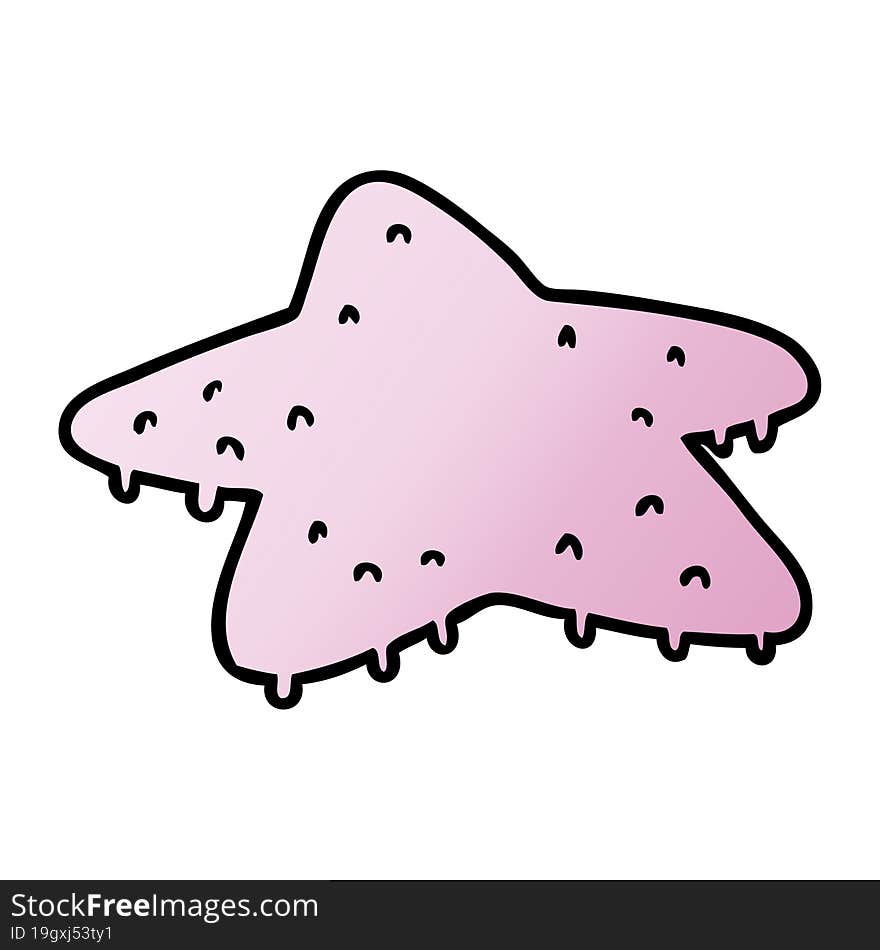 hand drawn gradient cartoon doodle of a star fish