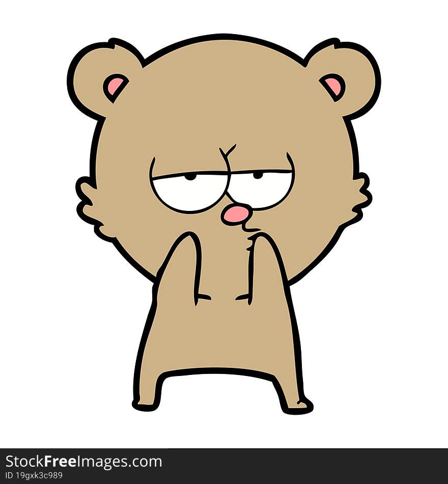 bored bear cartoon. bored bear cartoon