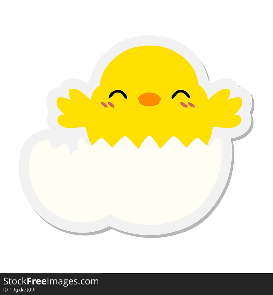 Baby Bird Hatching From Egg Sticker