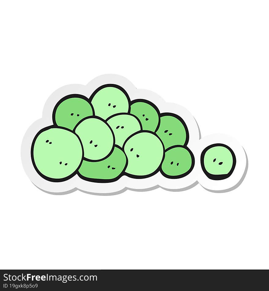 sticker of a cartoon peas