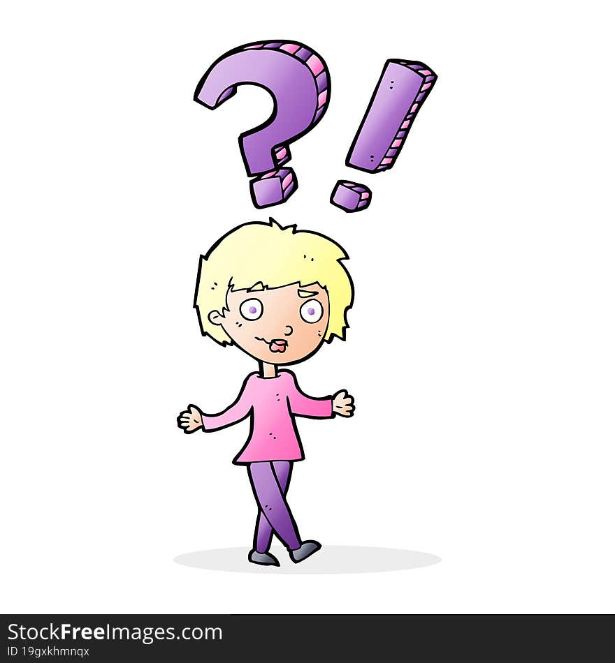 cartoon woman asking question