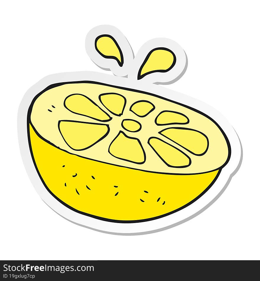 sticker of a cartoon lemon