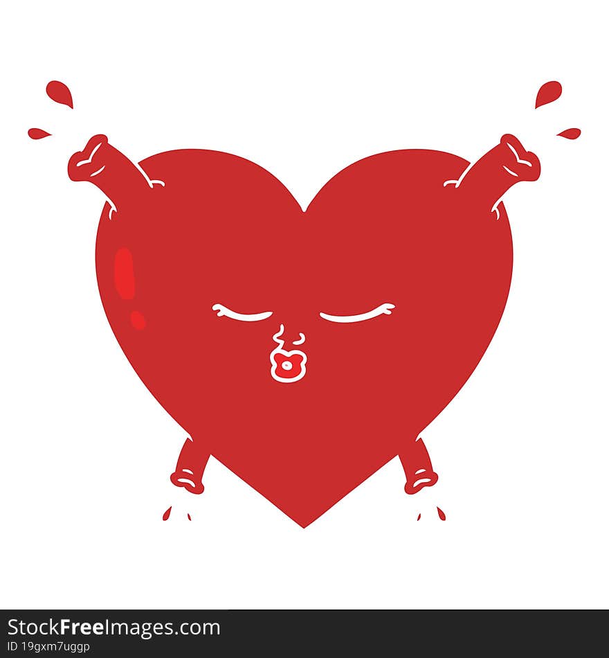 flat color style cartoon heart