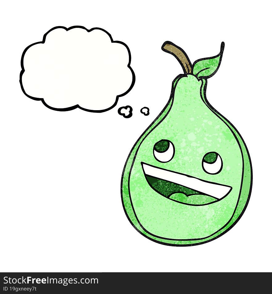 thought bubble textured cartoon pear