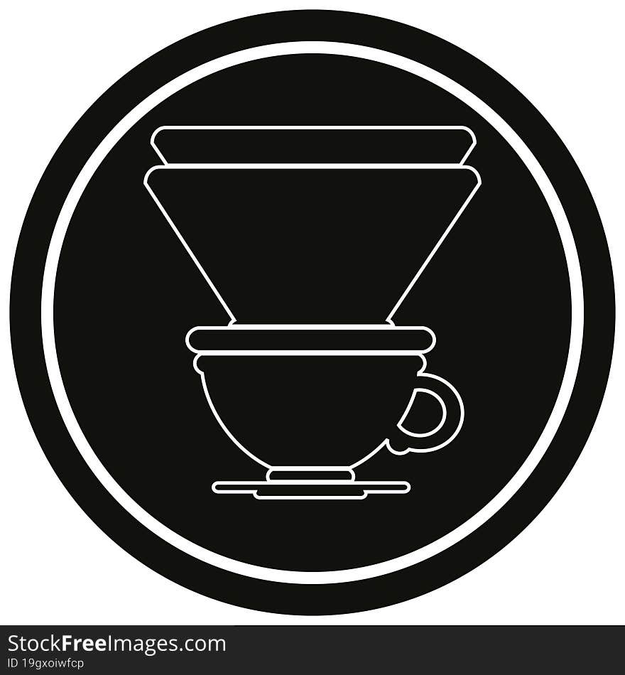 coffee filter cup circular symbol