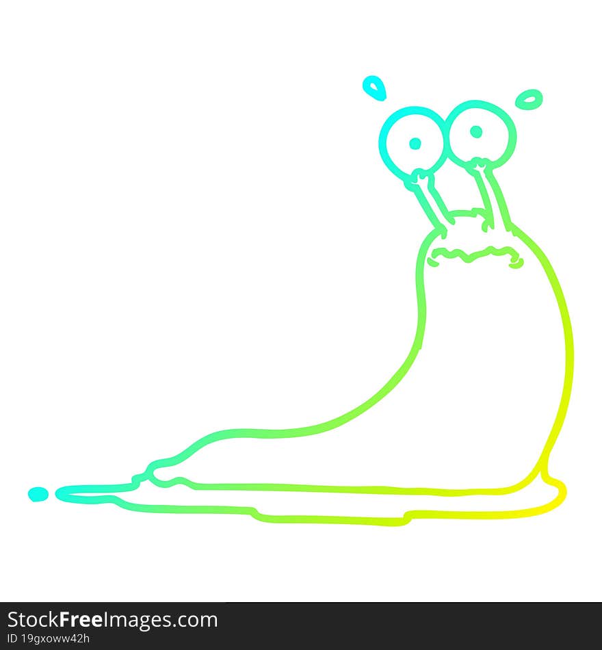 Cold Gradient Line Drawing Cartoon Slug