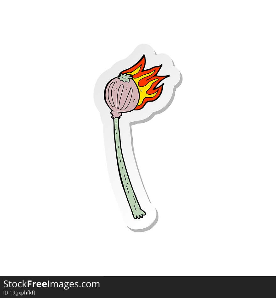 Sticker Of A Cartoon Dried Poppy