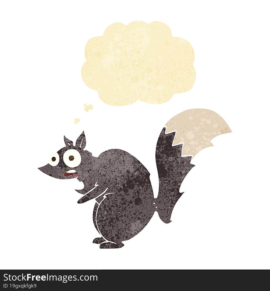 funny startled squirrel cartoon with thought bubble