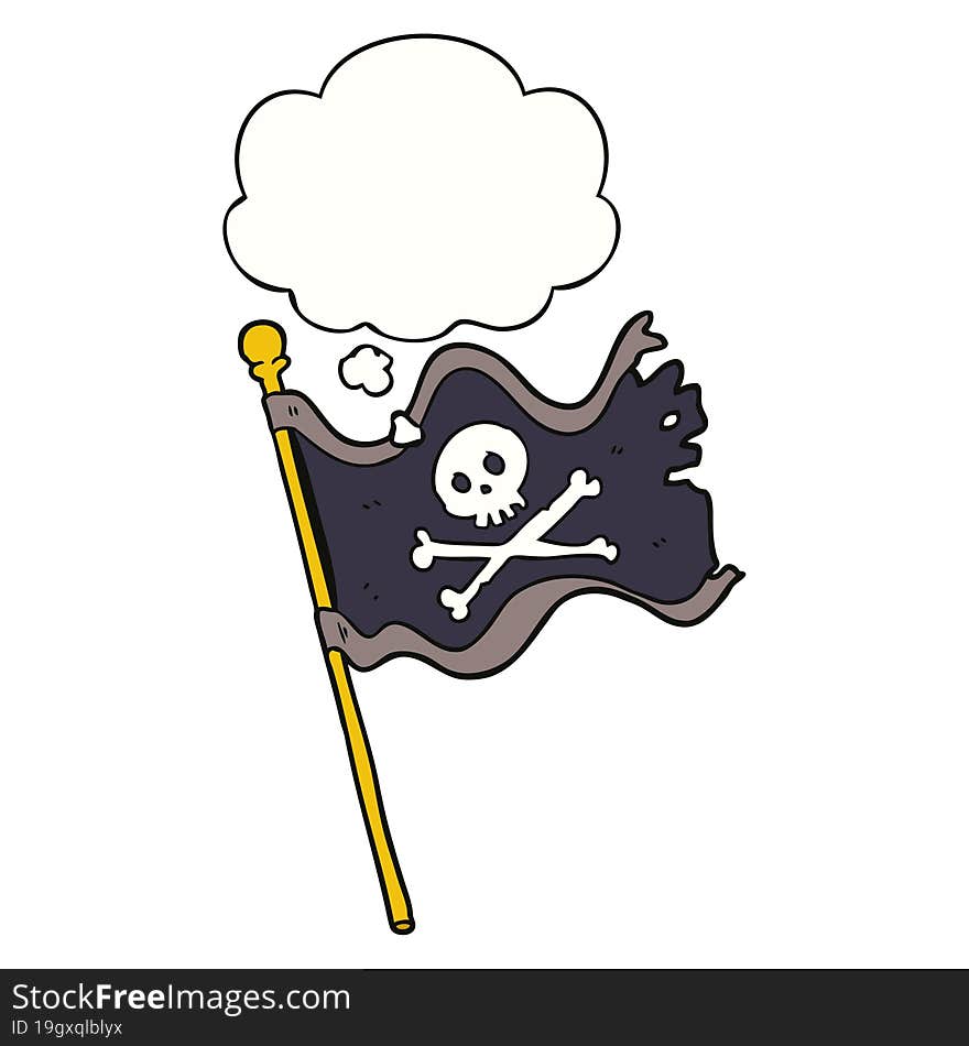 cartoon pirate flag and thought bubble