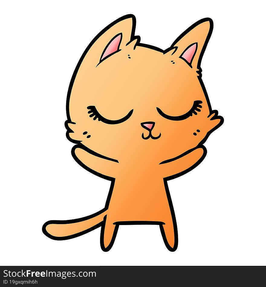 calm cartoon cat. calm cartoon cat