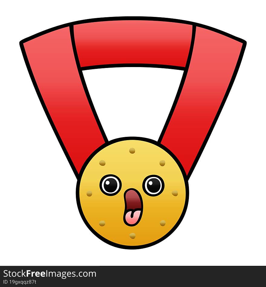 gradient shaded cartoon of a gold medal