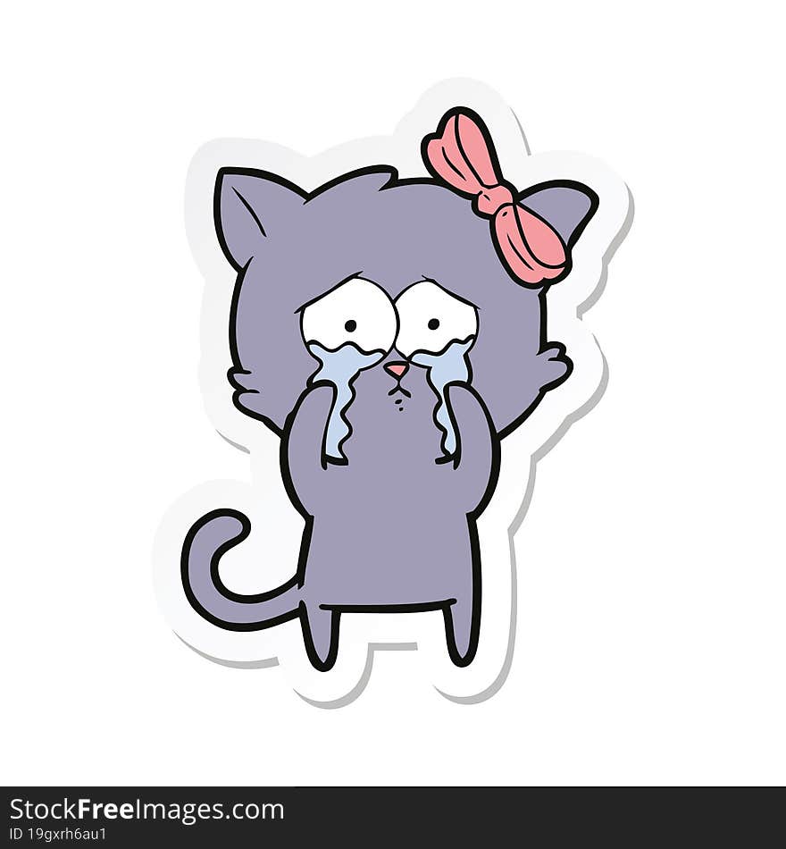 sticker of a cartoon cat