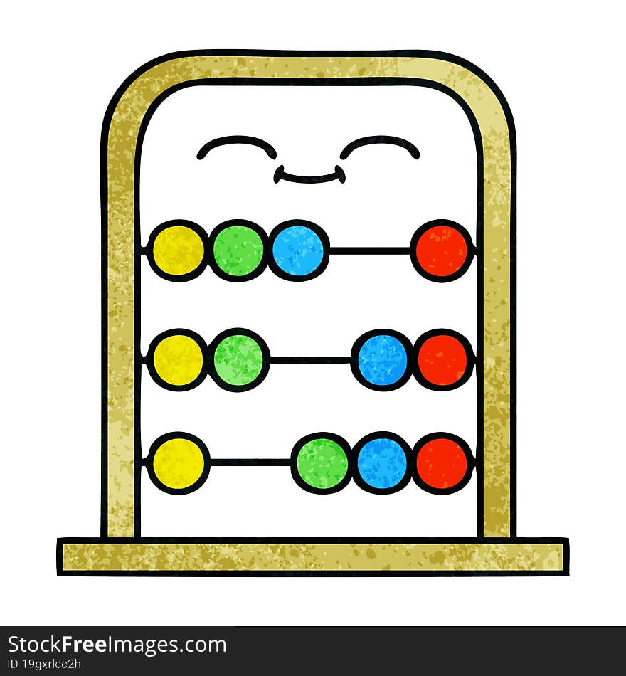 Retro Grunge Texture Cartoon Abacus