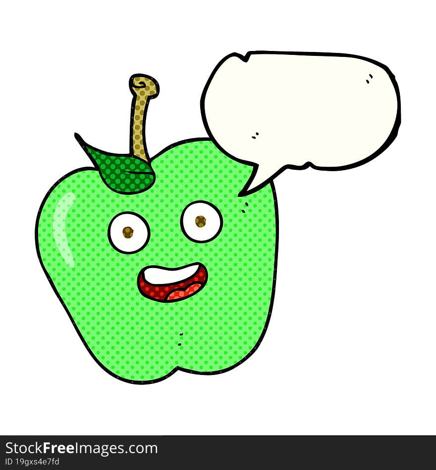 comic book speech bubble cartoon apple