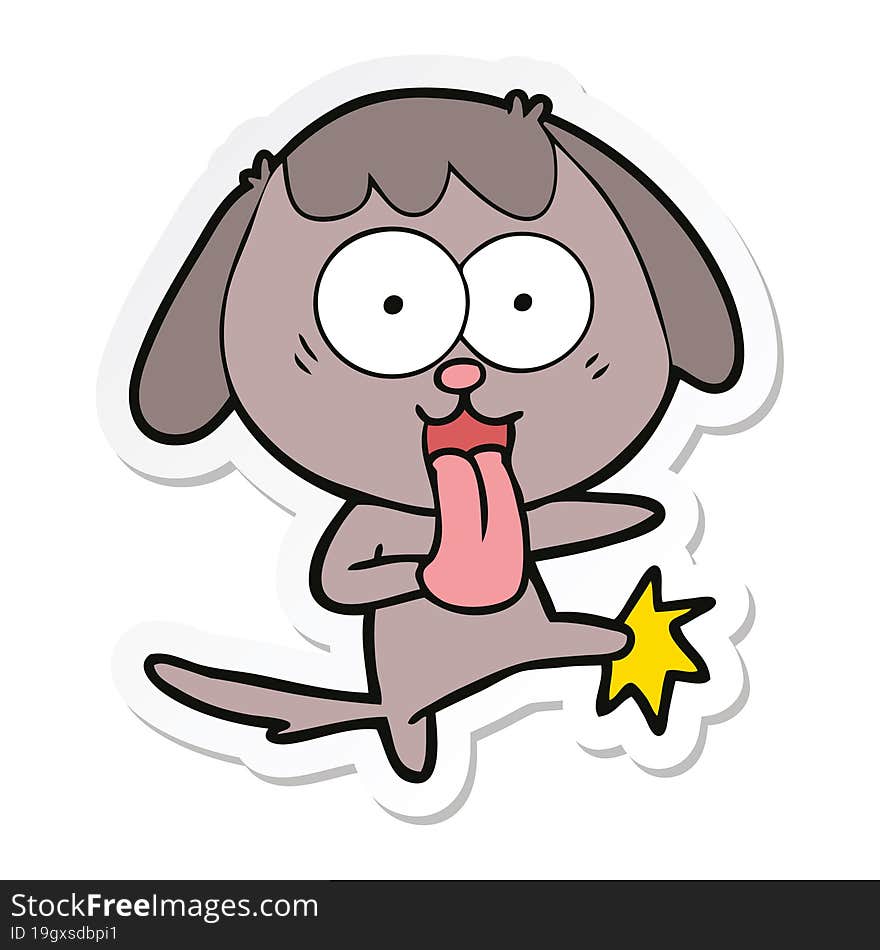 Sticker Of A Cute Cartoon Dog