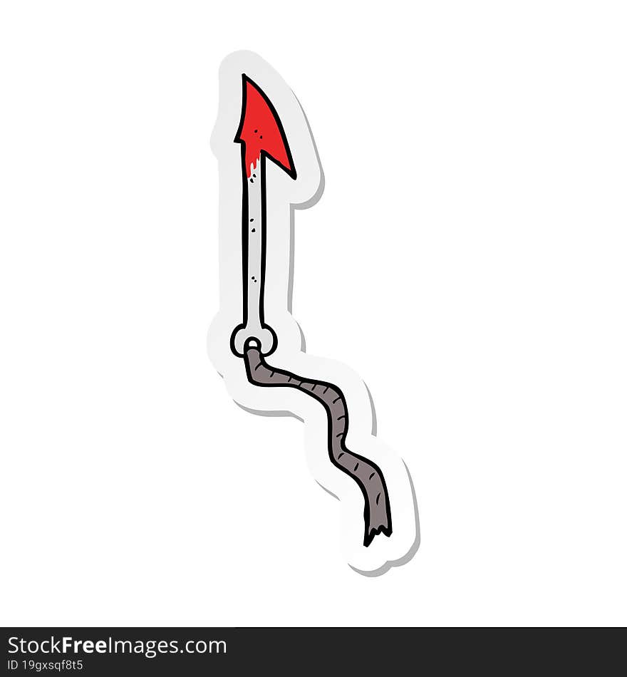 sticker of a cartoon harpoon