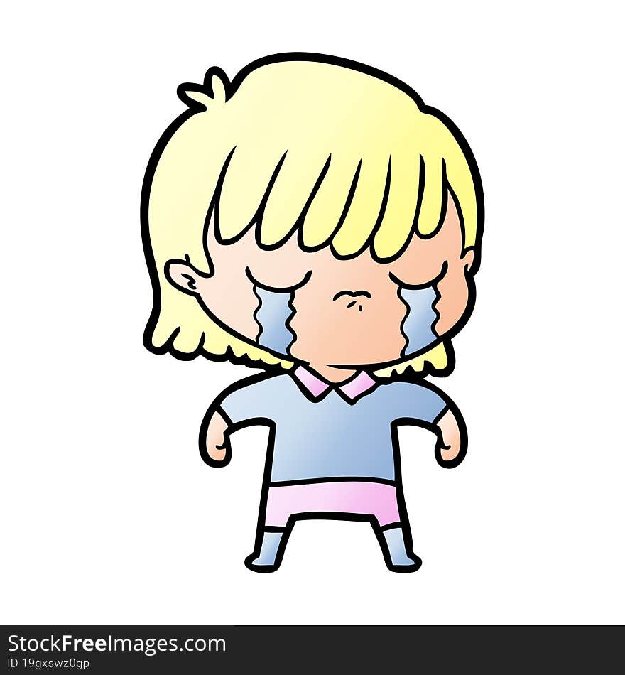 cartoon woman crying. cartoon woman crying