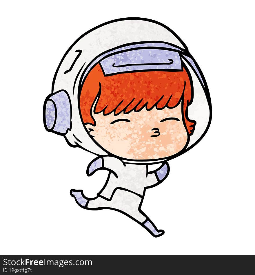 cartoon running astronaut. cartoon running astronaut