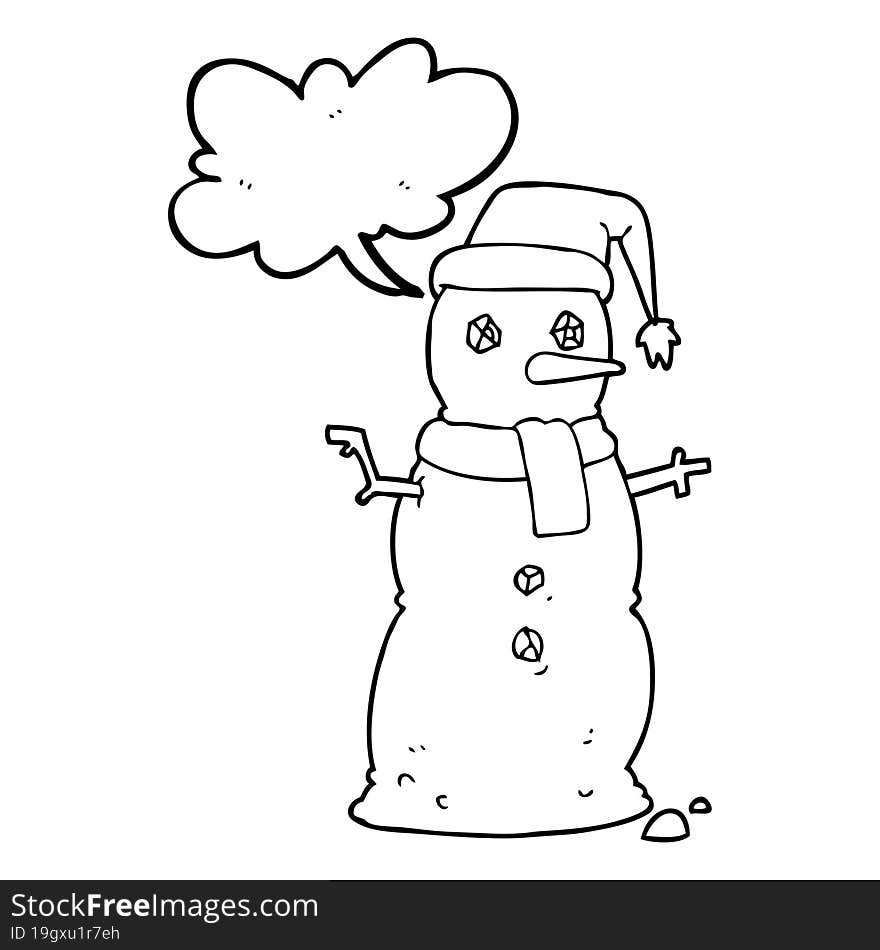 speech bubble cartoon snowman