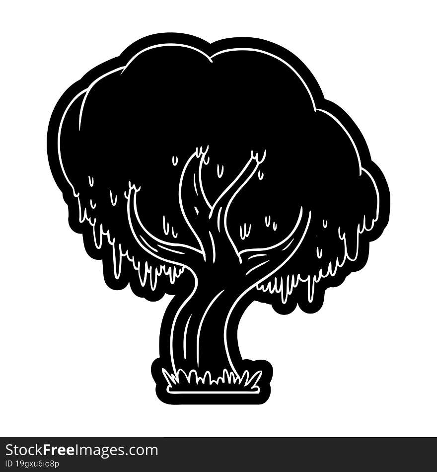 cartoon icon of a green tree. cartoon icon of a green tree