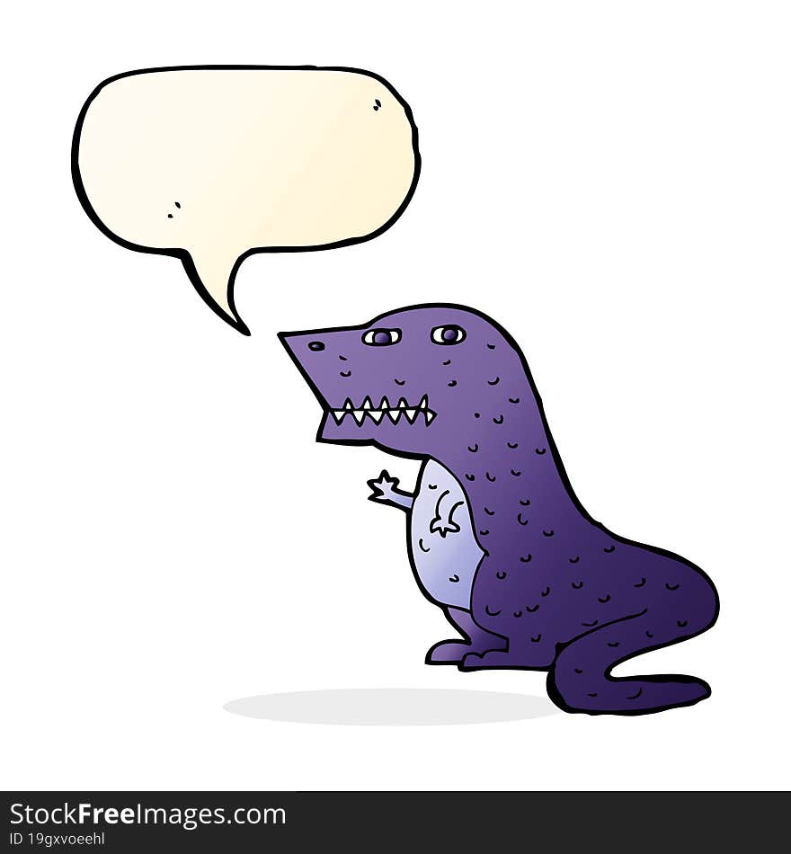 cartoon dinosaur with speech bubble