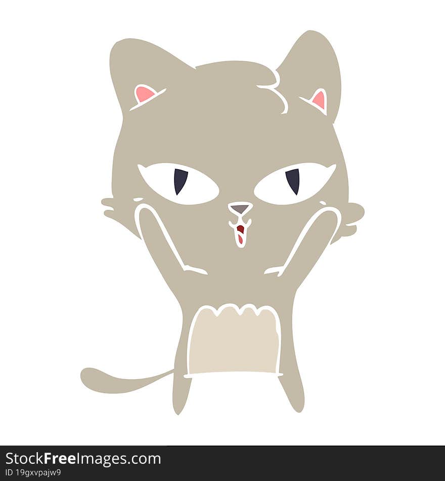 flat color style cartoon cat