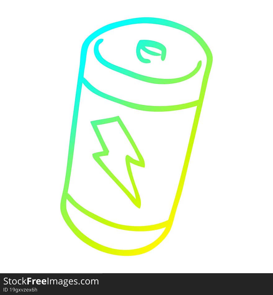 cold gradient line drawing cartoon battery