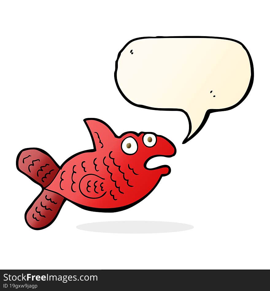 cartoon fish with speech bubble