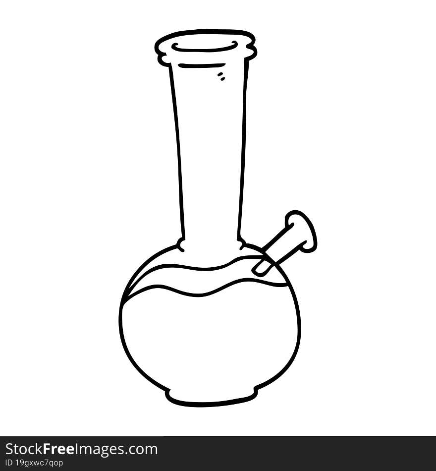 line drawing cartoon bong