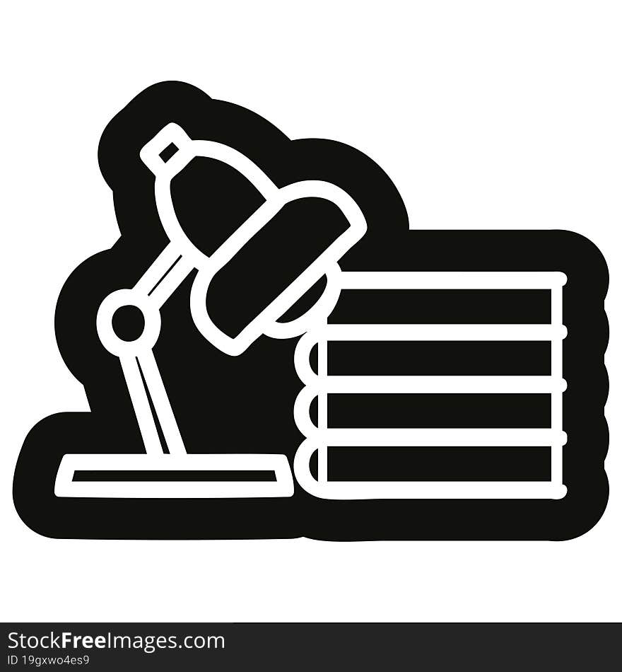 lamp and study books icon symbol