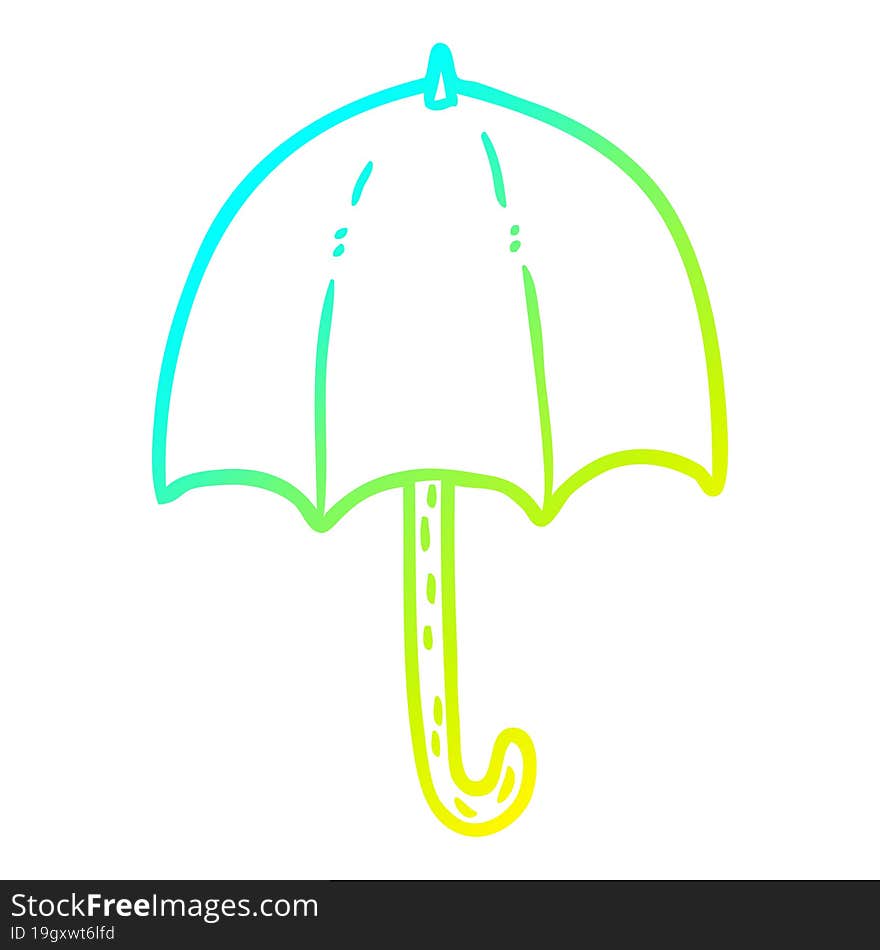 cold gradient line drawing open umbrella