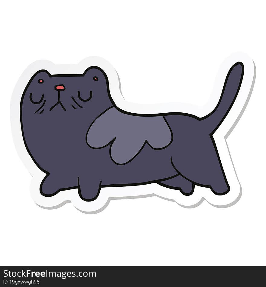 Sticker Of A Cartoon Cat