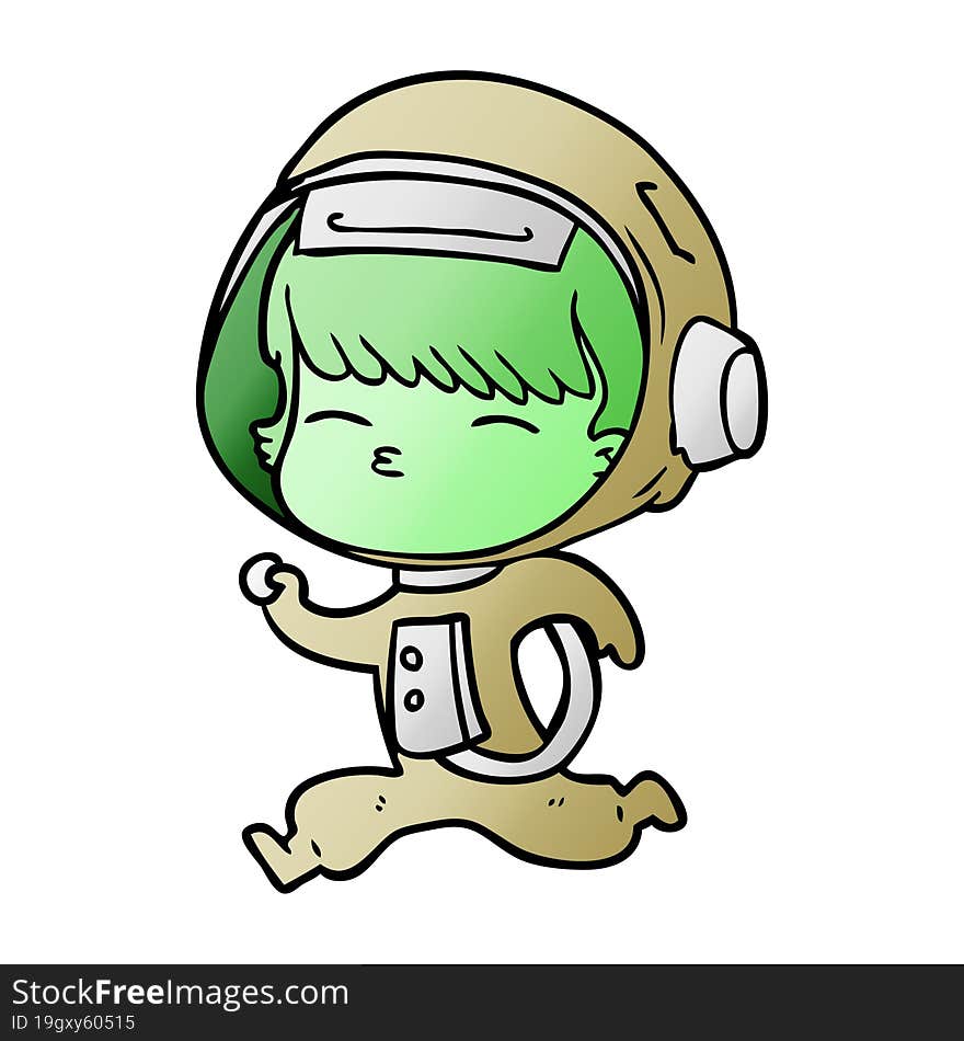 cartoon curious running astronaut. cartoon curious running astronaut