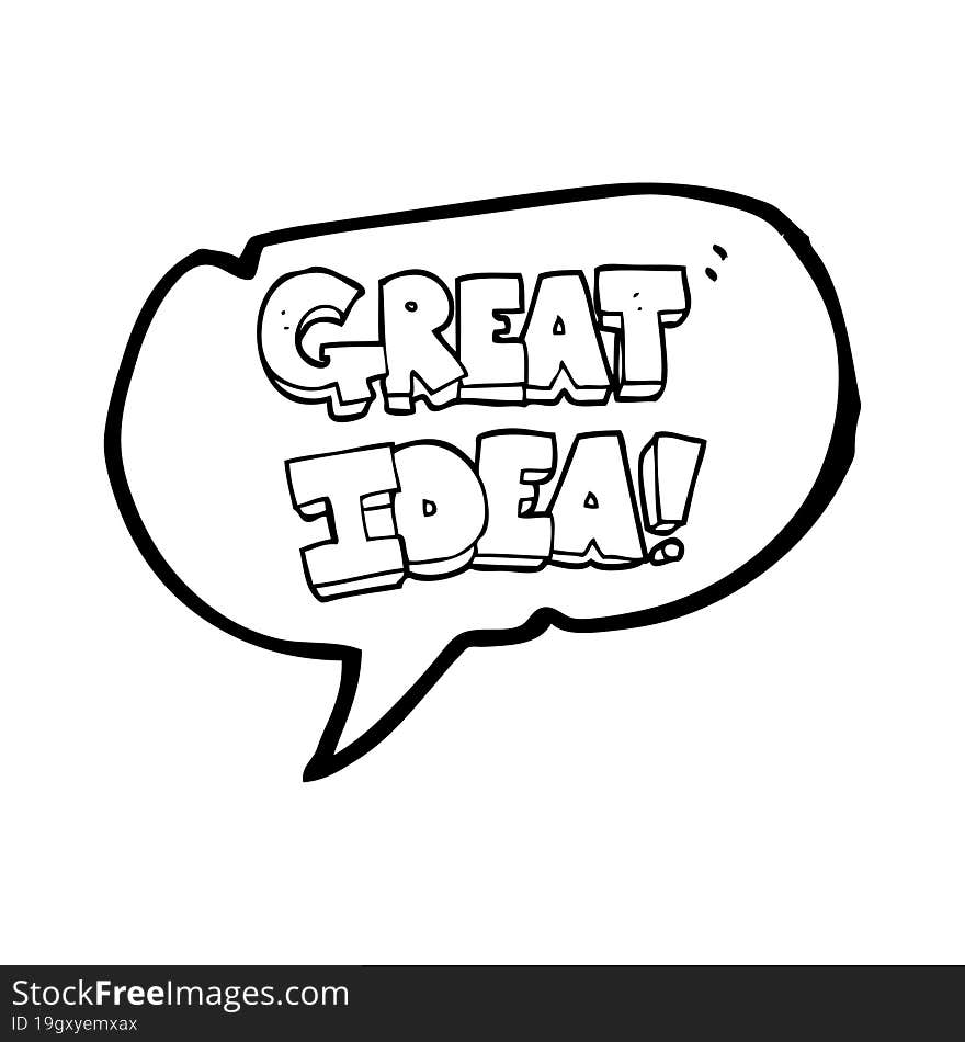 speech bubble cartoon GREAT IDEA symbol