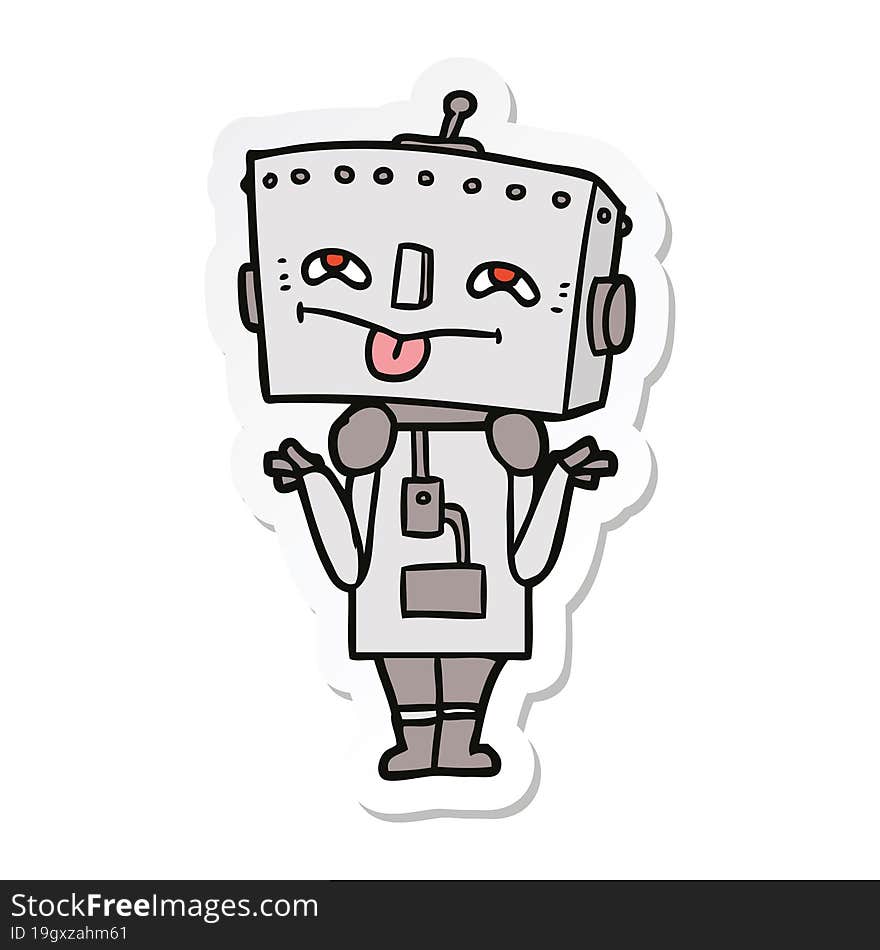 sticker of a cartoon robot