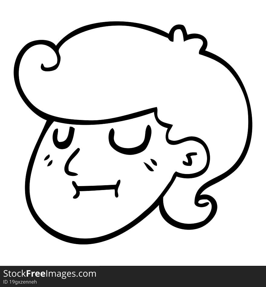 Line Drawing Cartoon Of A Girls Face