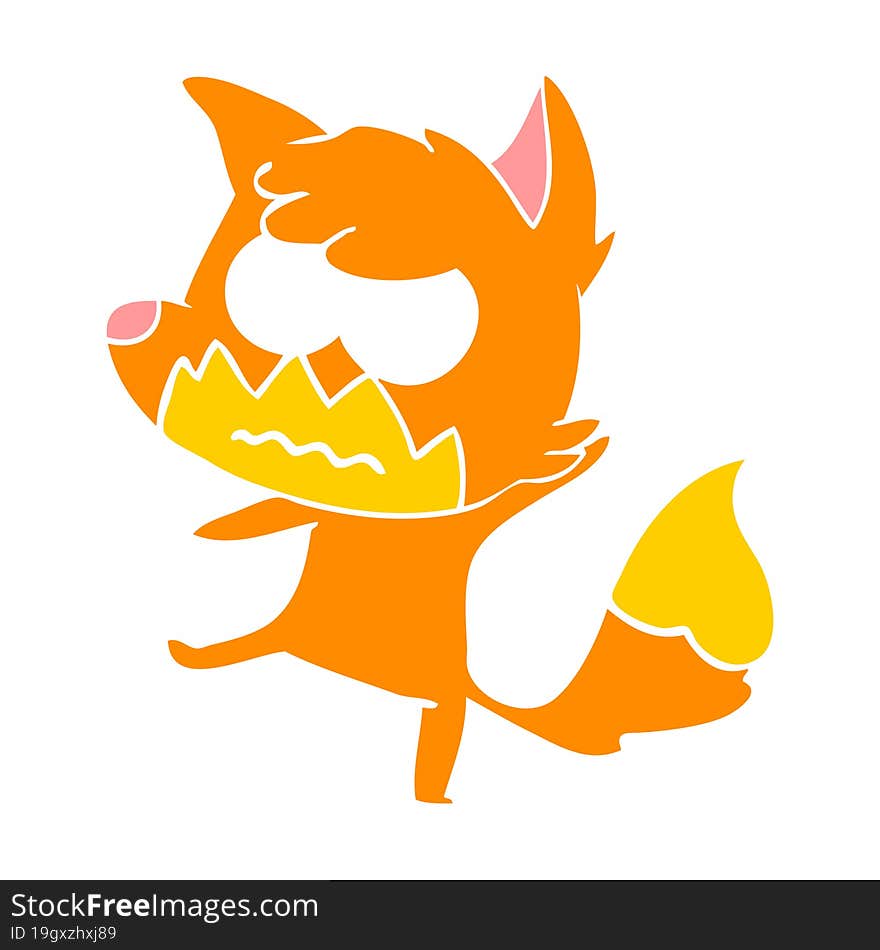 flat color style cartoon annoyed fox