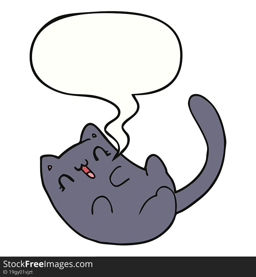 cartoon cat with speech bubble. cartoon cat with speech bubble