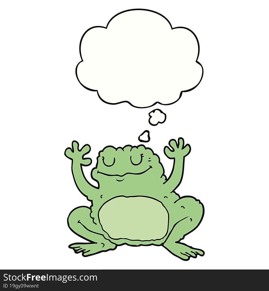 cartoon frog and thought bubble