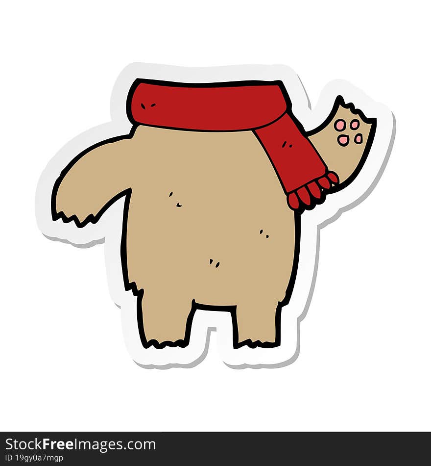 Sticker Of A Cartoon Teddy Bear Body