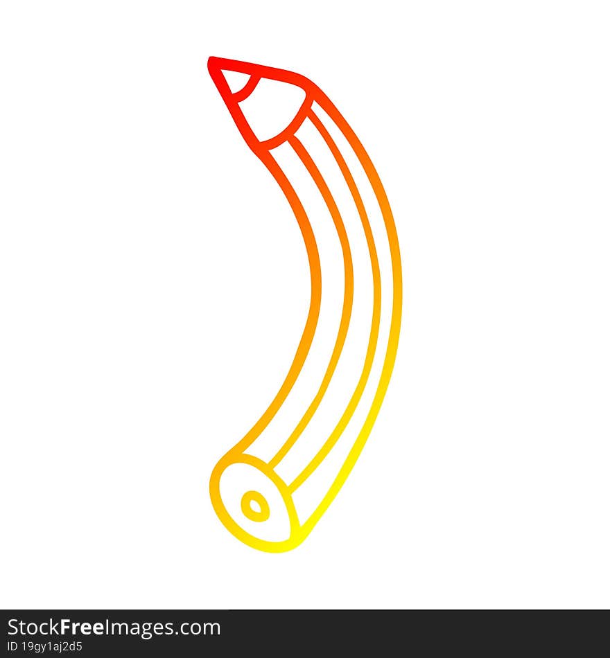 warm gradient line drawing of a cartoon colored pencil