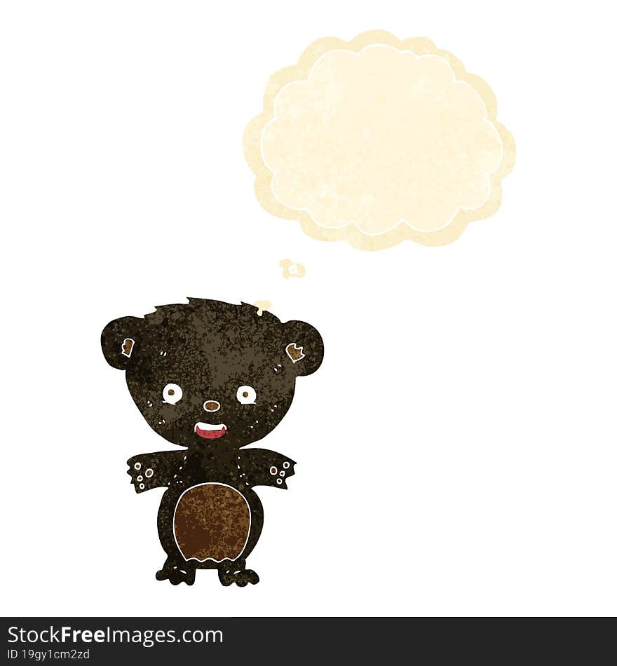 Cartoon Black Bear With Thought Bubble