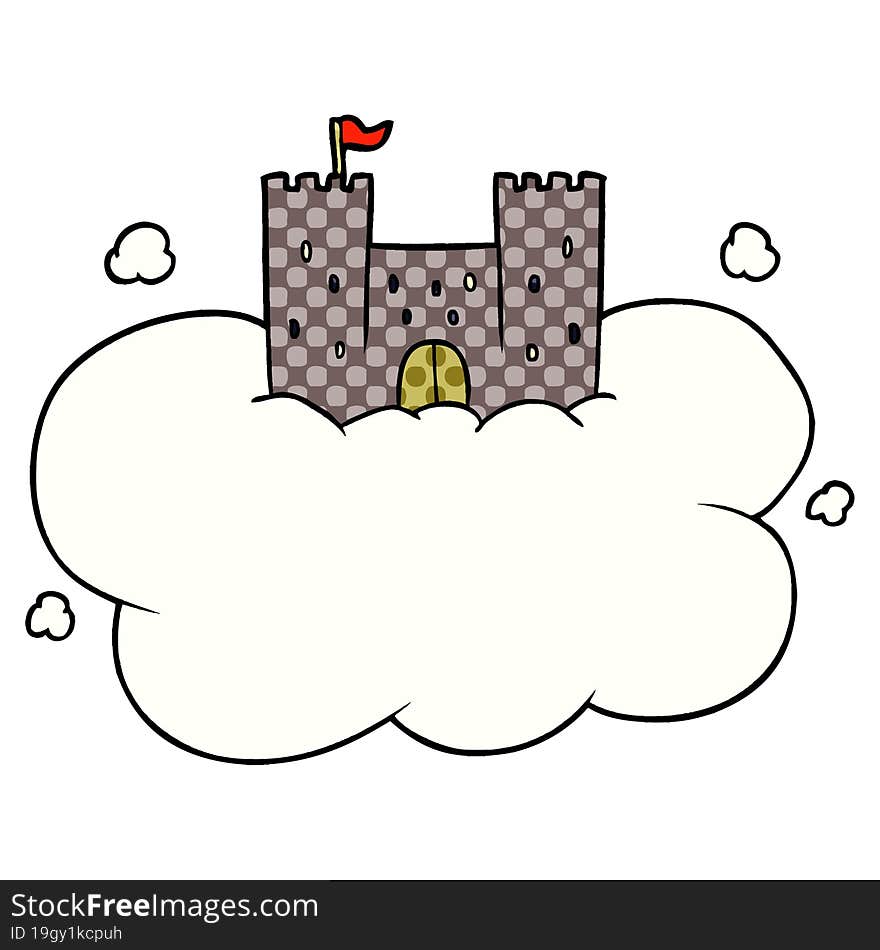 cartoon castle in sky. cartoon castle in sky