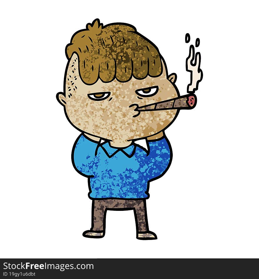 cartoon man smoking. cartoon man smoking