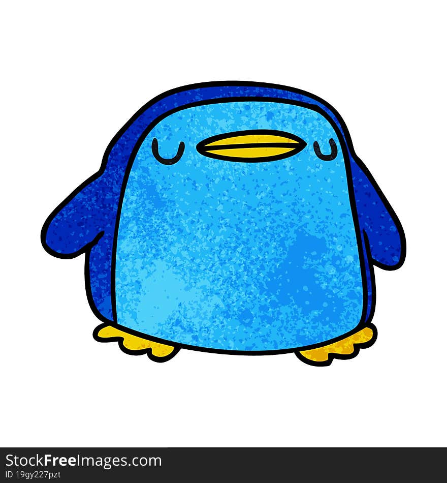 textured cartoon kawaii of a cute penguin