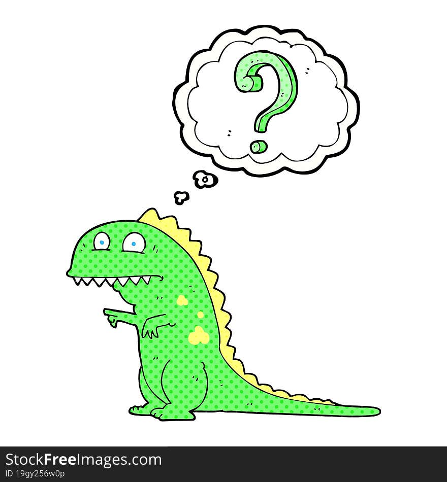 thought bubble cartoon confused dinosaur