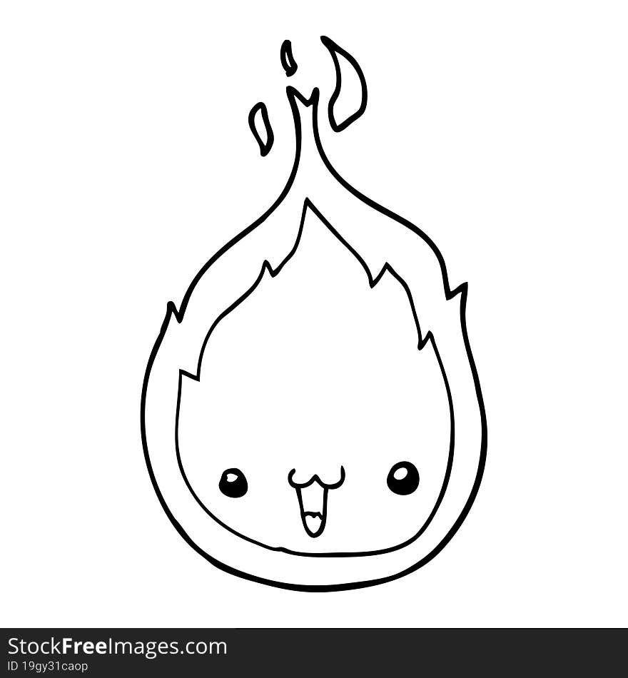 cute cartoon flame