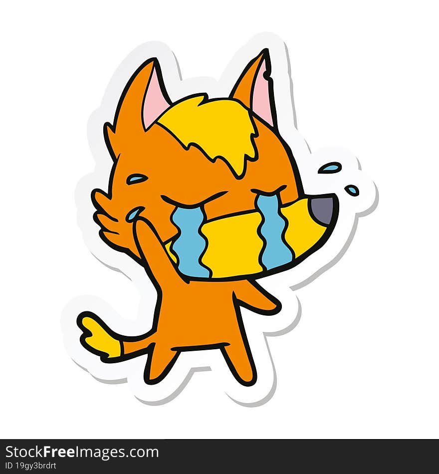 Sticker Of A Cartoon Fox